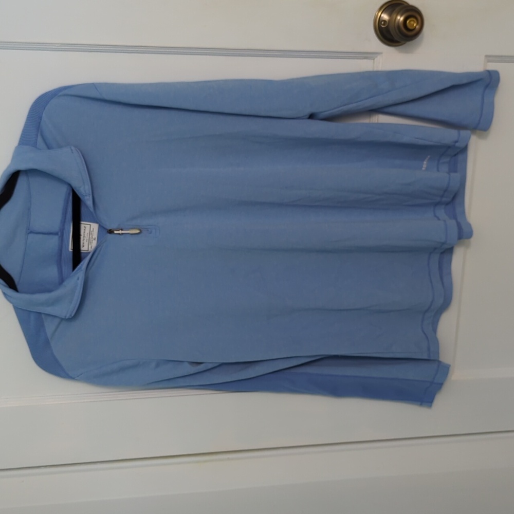 WhiteSierra XL Sky Blue Long Sleeve Pullover Top with Quarter Zipper